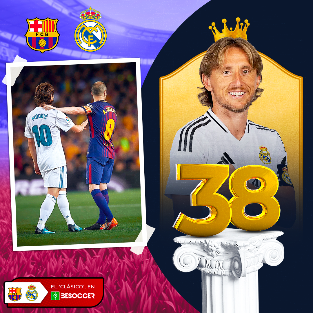 Luka Modric iguala clásicos Iniesta