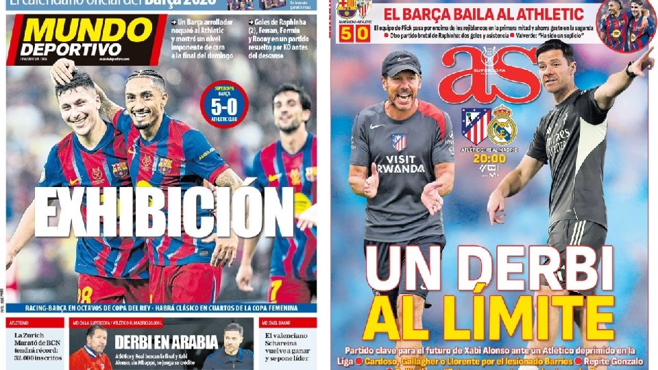 Portadas de la prensa deportiva del 08-01-26