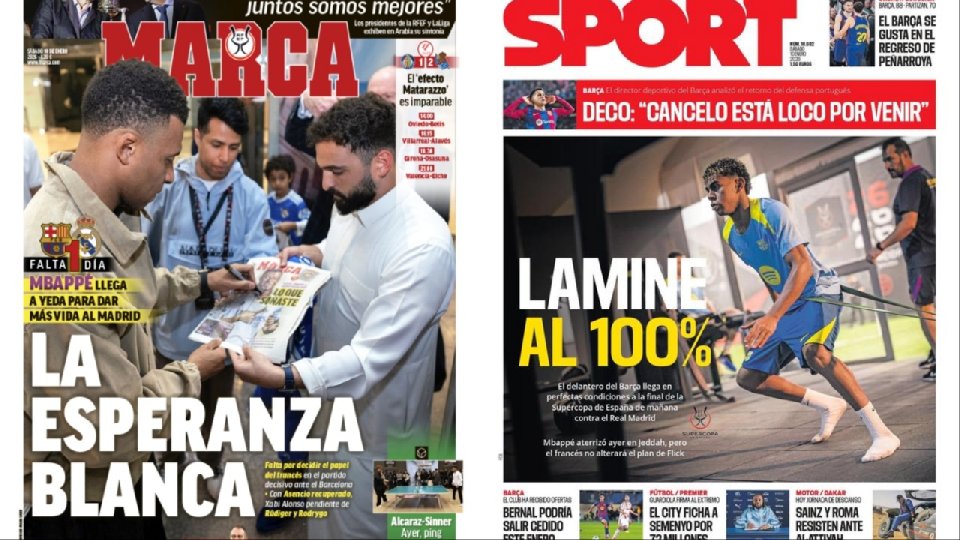 Portadas de la prensa deportiva del 10-01-26