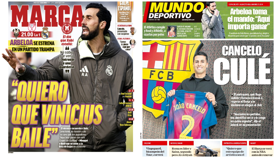 Portadas de la prensa deportiva del 14-01-26
