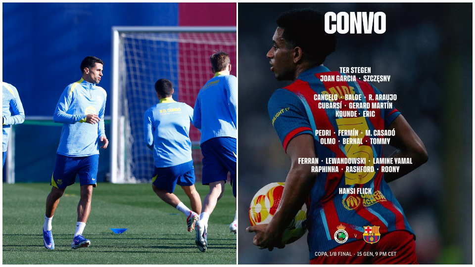 Cancelo entra en la lista del Barça para Santander